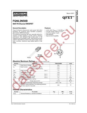 FQNL2N50BBU datasheet  